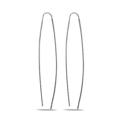Срібні сережки-протяжки без каменів (арт. 7502/С2/2010)