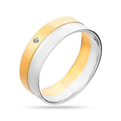 Золотое обручальное кольцо с бриллиантом (арт. К239193ж)