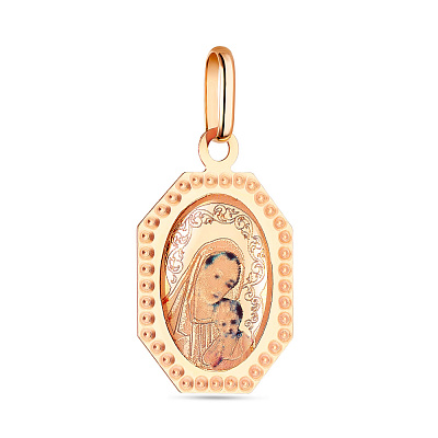 Ладанка «Матір Божа» з червоного золота (арт. 421677)