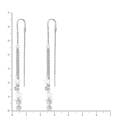 Серебряные серьги-протяжки Trendy Style (арт. 7502/3773)