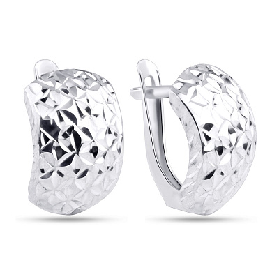 Срібні сережки з алмазною гранню (арт. Х120811)