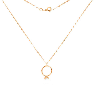 Колье «Помолвочное кольцо» из красного золота (арт. 350625)