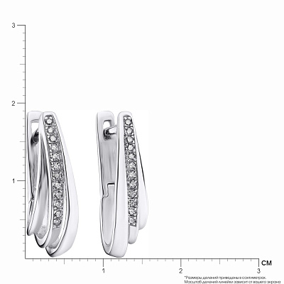 Срібні сережки з фіанітами (арт. 7502/3572)