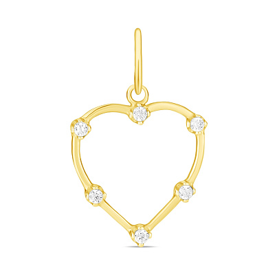 Подвеска «Сердце» из желтого золота с фианитами (арт. 423554ж)