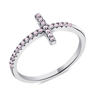 Серебряное кольцо с розовыми альпинитами (арт. 7501/2160ар)