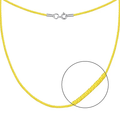 Шелковый ювелирный шнурок с серебряным замком (арт. 7307/79052-229/18ж)