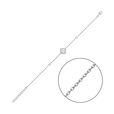 Серебряный браслет с фианитами  (арт. 7509/4014)