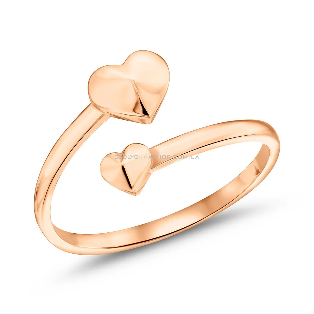 Безразмерное золотое кольцо Сердечки  (арт. 1010526101)