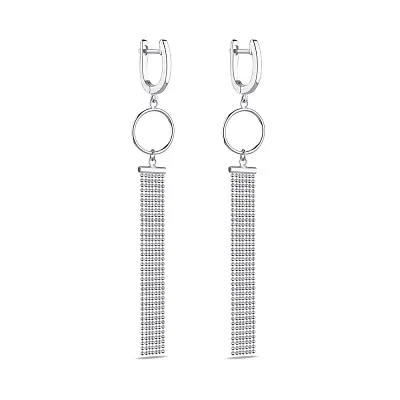 Довгі сережки зі срібла без каміння Trendy Style  (арт. 7502/4385)