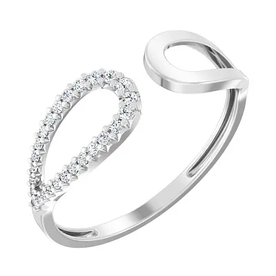 Незамкнутое кольцо из белого золота с бриллиантами (арт. К011390010б)