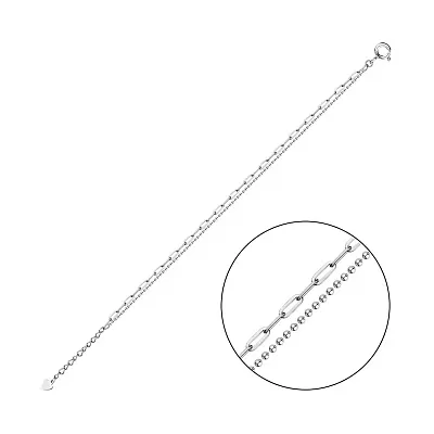 Срібний браслет Trendy Style з ланцюжками різного плетіння  (арт. 7509/3529)
