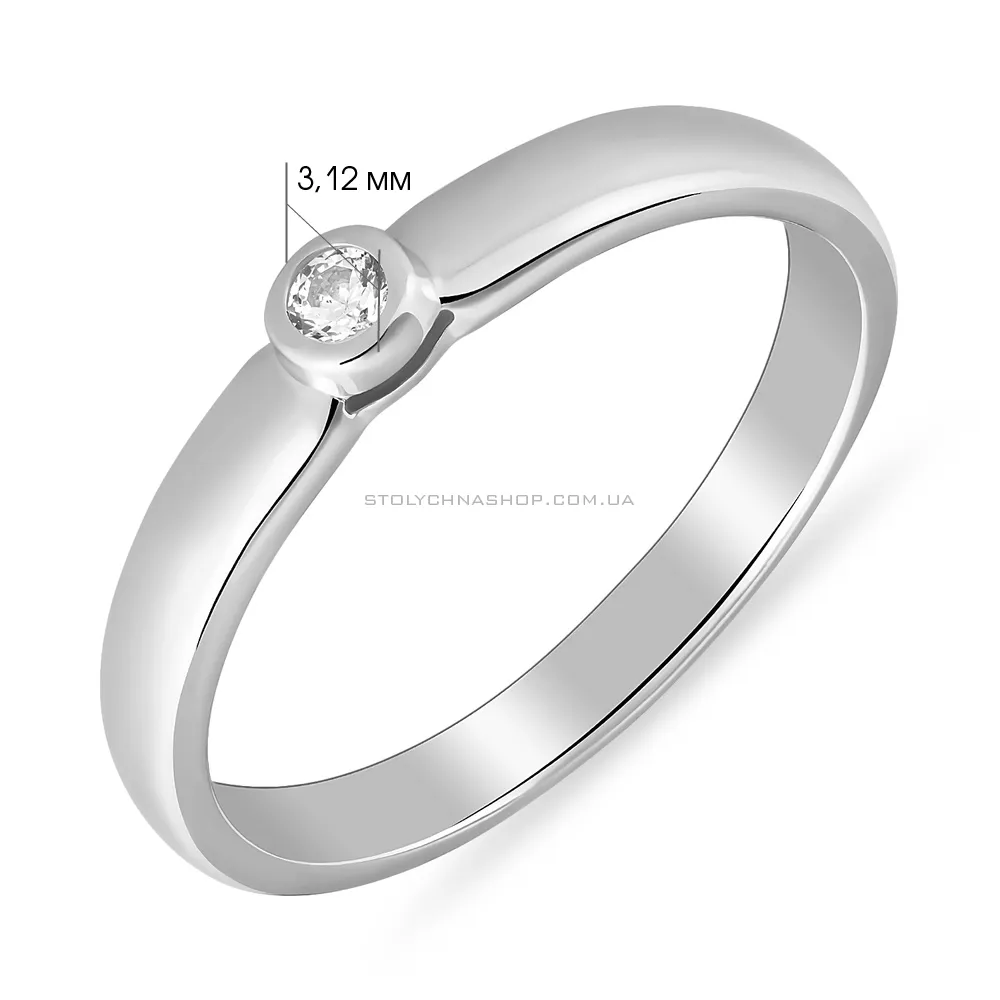 Кольцо из серебра с фианитом (арт. 7501/4848)