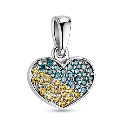 Золотой кулон  "Сердце"  с бриллиантами  (арт. 3190150202гж)
