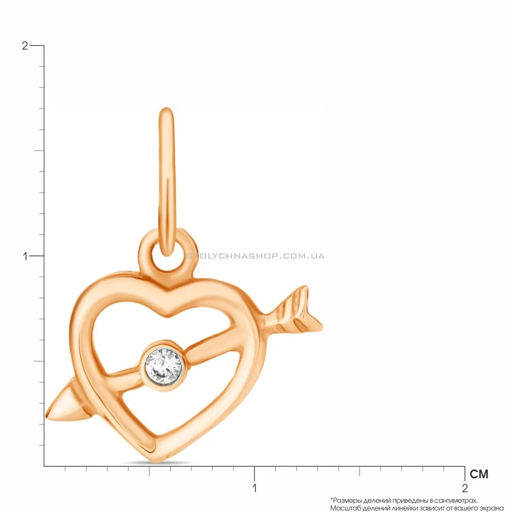 Золотой кулон «Сердце» с фианитом (арт. 421298)