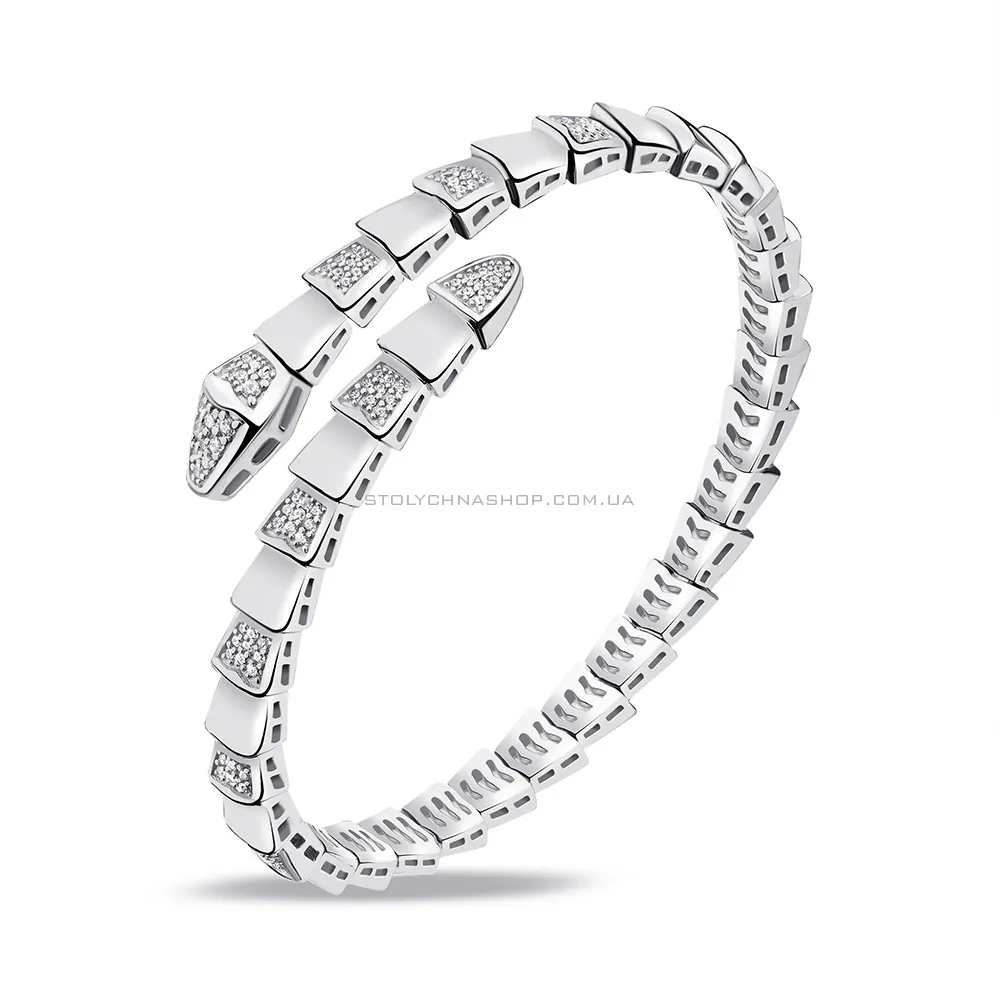 Жесткий браслет Trendy Style из серебра с фианитами (арт. 7509/4353)