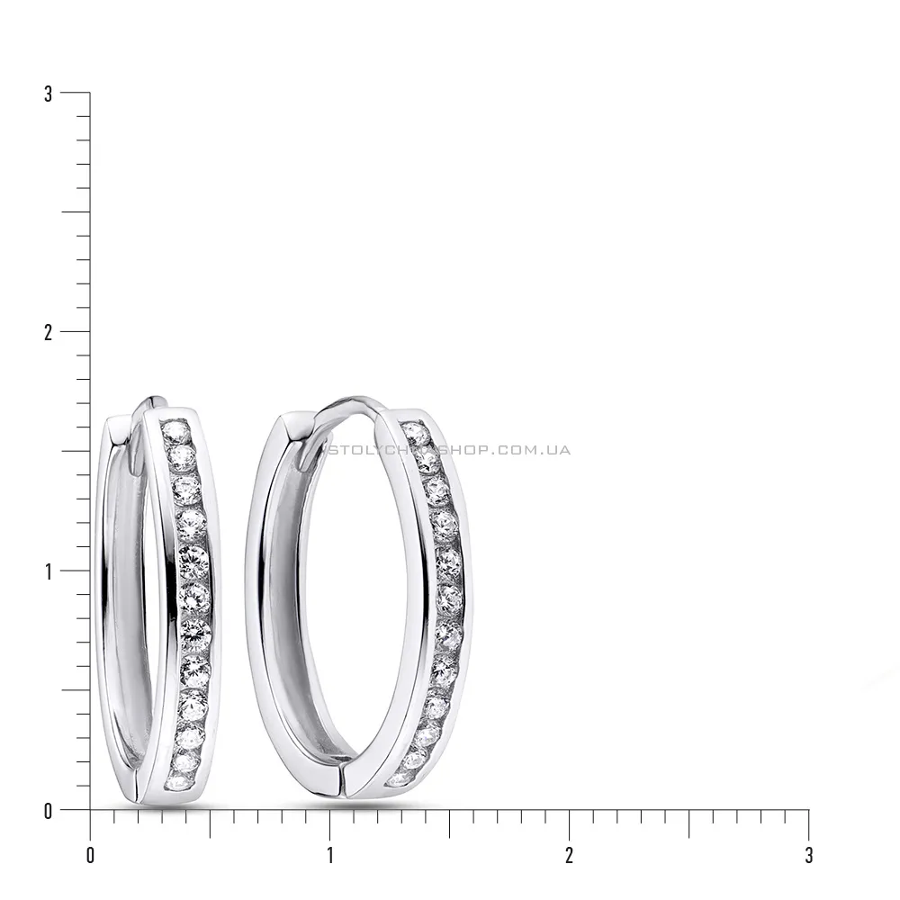 Срібні сережки кільця з фіанітами (арт. 7502/240)