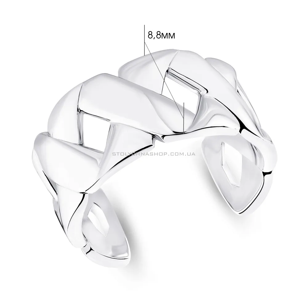 Широкое незамкнутое кольцо Trendy Style из серебра  (арт. 7501/5570)