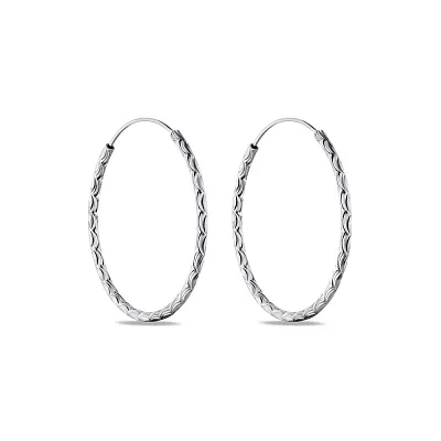 Сережки-кільця зі срібла без вставок (арт. 7502/4371/35)