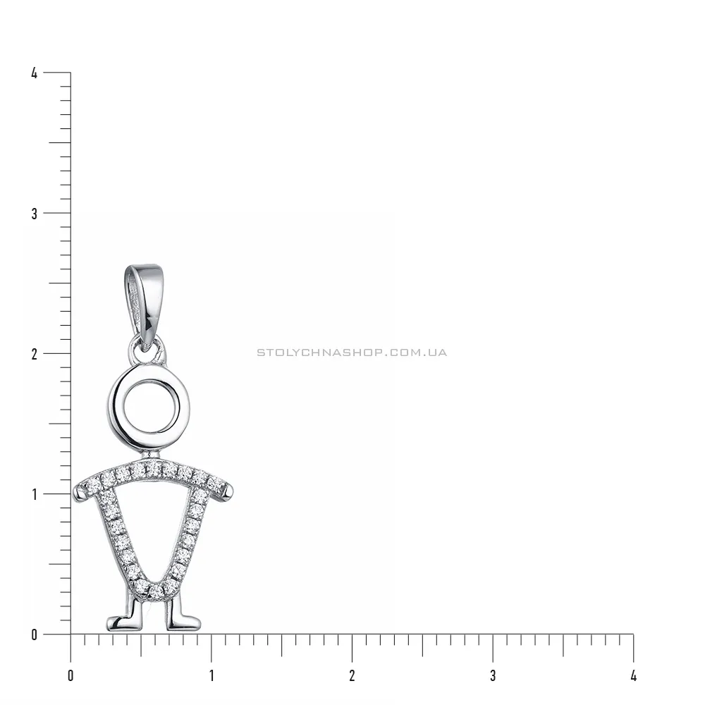 Серебряная подвеска «Мальчик» с фианитами (арт. 7503/2697)