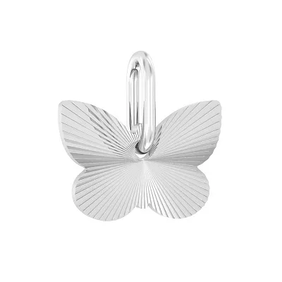 Золота підвіска «Метелик» в білому кольорі металу (арт. 440489б)