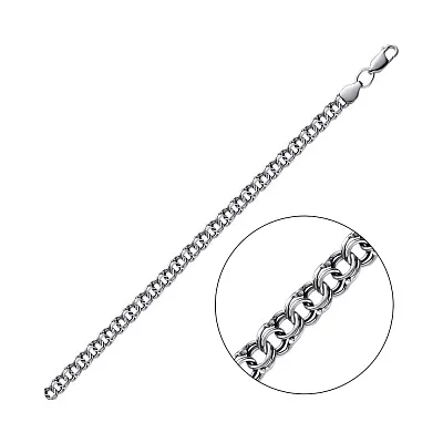 Срібний ланцюговий браслет на руку плетіння Бісмарк (арт. 7909/2055-ч)