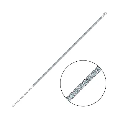 Срібний тенісний браслет з блакитними альпінітами (арт. 7509/1218/2аг)