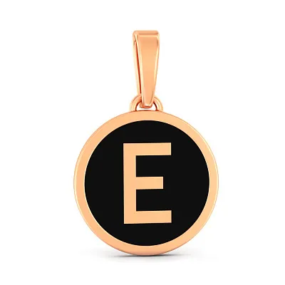 Золотая подвеска Буква Е с эмалью (арт. 440991еч)