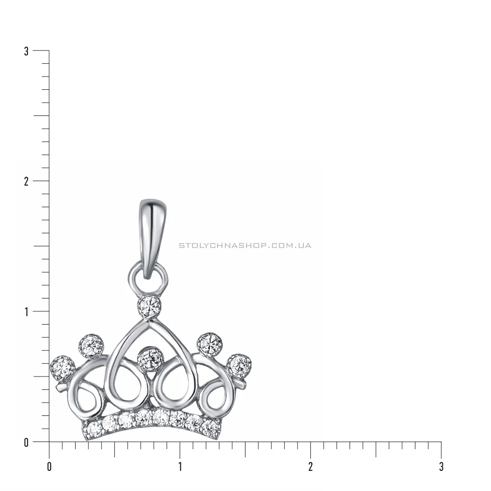 Срібна підвіска «Корона» з фіанітами (арт. 7503/2586)