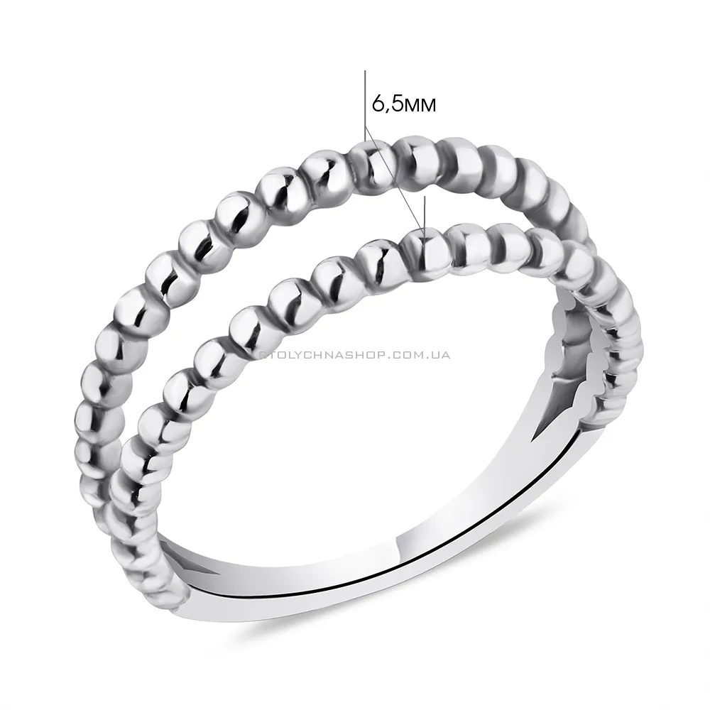 Двойное серебряное кольцо без вставок  (арт. 7901/5898)