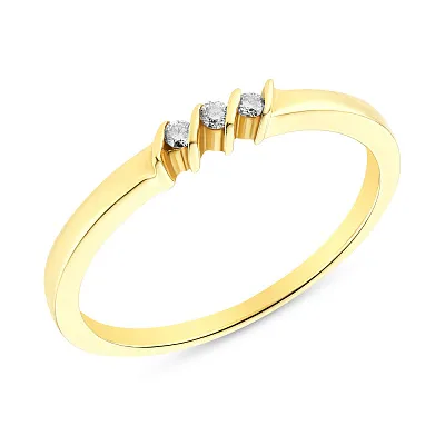 Кольцо из желтого золота с бриллиантами (арт. XR10613)