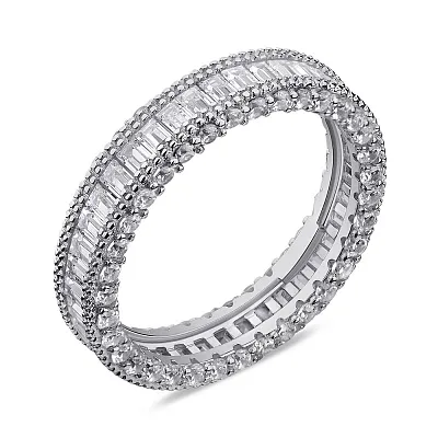 Серебряное кольцо с дорожкой из фианитов (арт. 7501/6506)