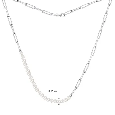 Кольє зі срібла і перлин Trendy Style (арт. 7507/1503жб)