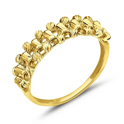 Золотое кольцо с алмазной насечкой  (арт. 155495ж)