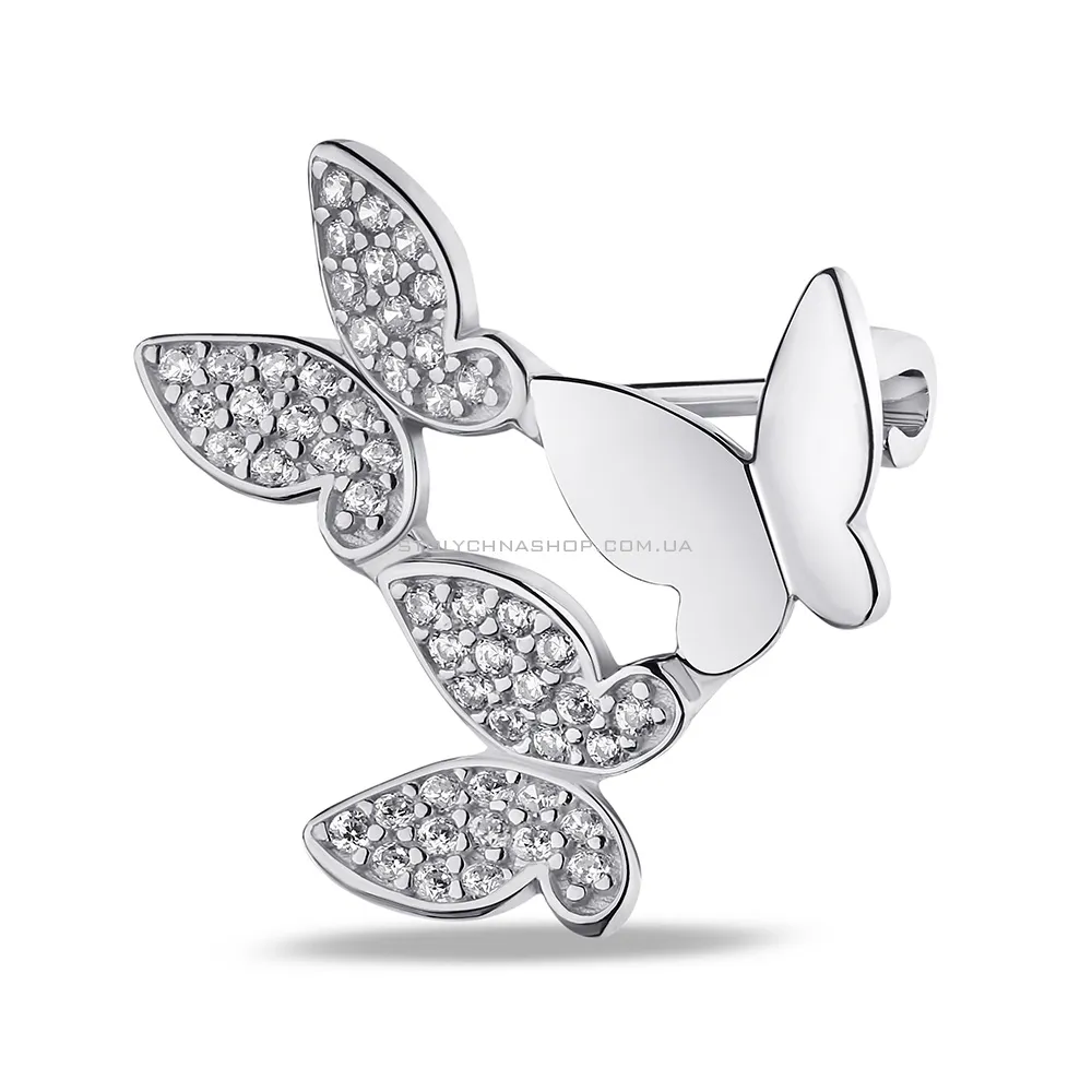 Срібна брошка Метелики (арт. 7505/174)