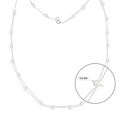 Кольє срібне з перлами (арт. 7507/1052жб)