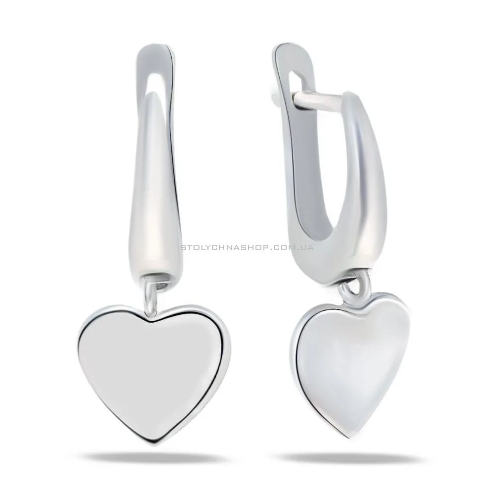 Срібні сережки з підвісками «Серденька» (арт. 7502/2992)
