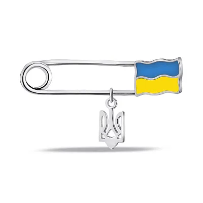 Серебряная булавка &quot;Прапор Украины&quot; (арт. 7511/Бр2/055)