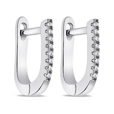 Срібні сережки з фіанітами (арт. 7502/9118)