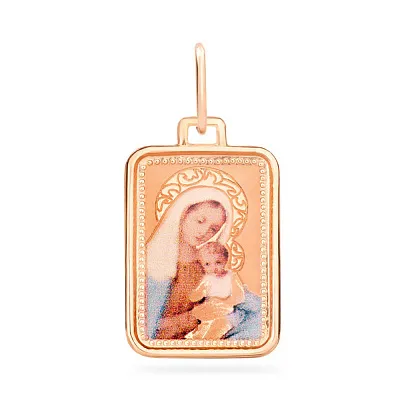 Золотая ладанка иконка "Дева Мария и Иисус" (арт. 422260)