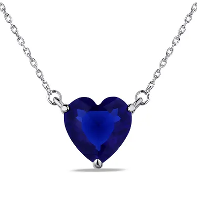 Колье из серебра &quot;Сердце&quot; с синим альпинитом  (арт. 7507/603ас)