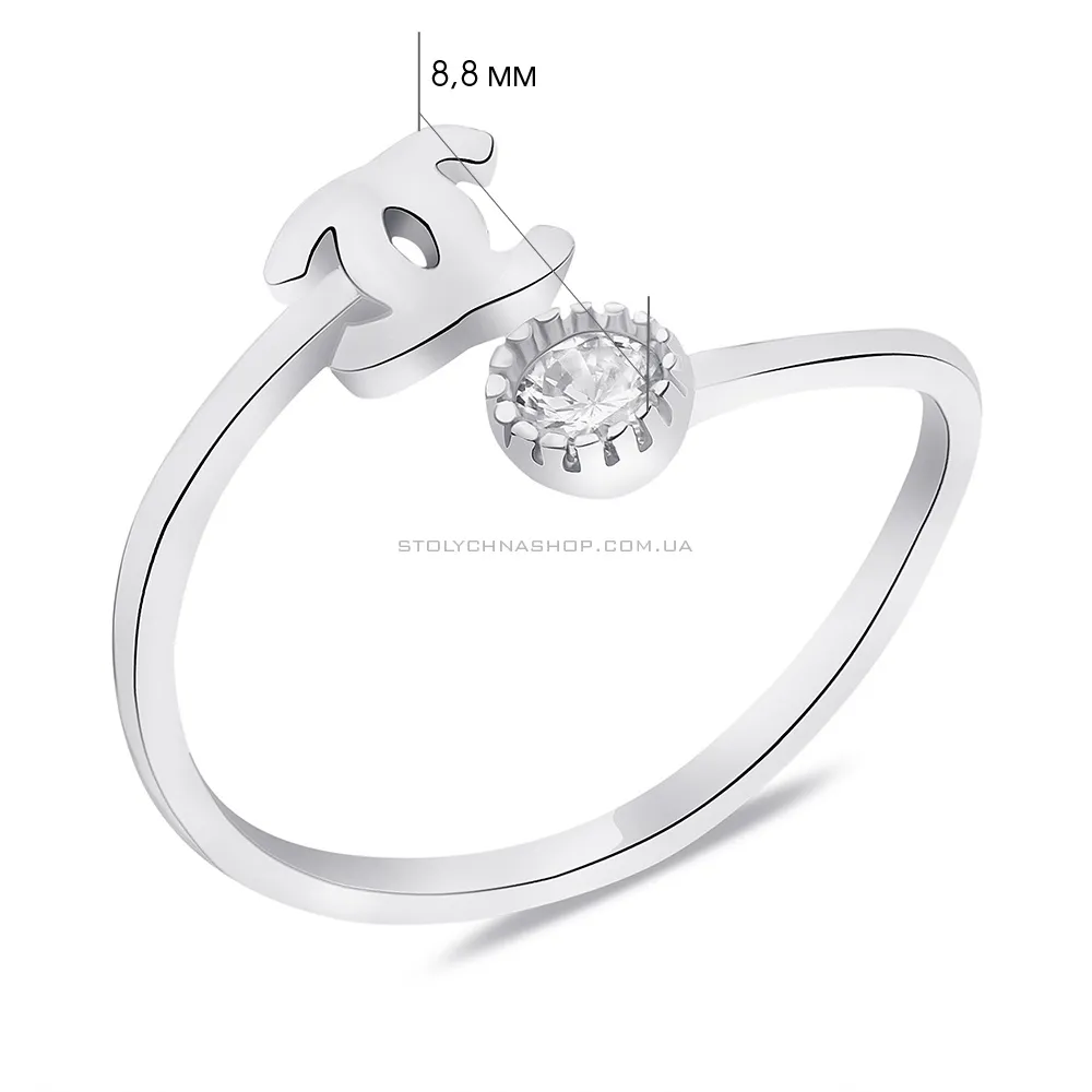 Безразмерное серебряное кольцо с фианитами  (арт. 7501/К2Ф/1289-17)