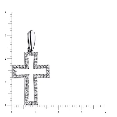 Срібна підвіска-хрестик з фіанітами (арт. 7503/31046р)