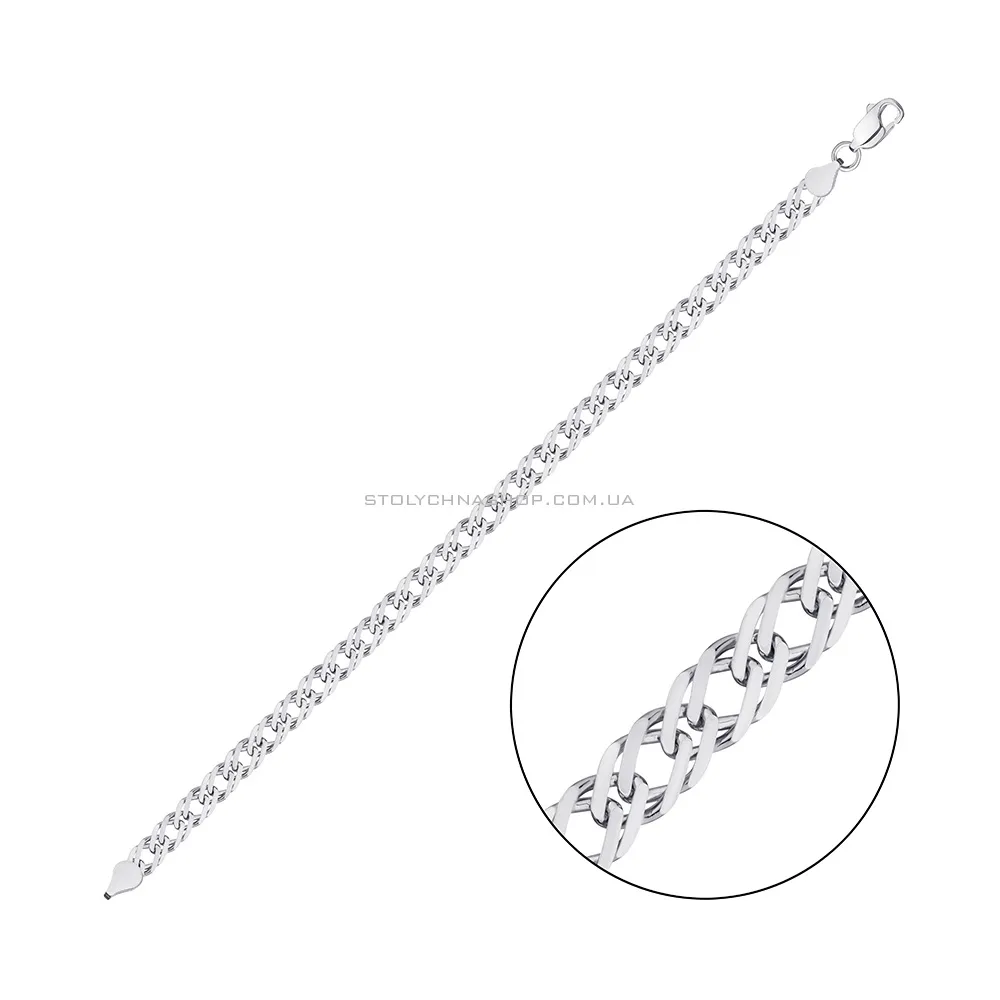 Цепочный браслет из серебра плетения Двойной ромб  (арт. 0313108)