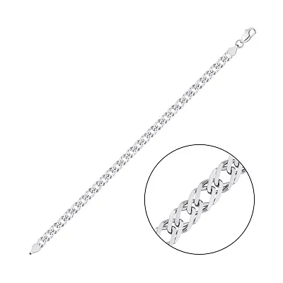 Ланцюговий браслет зі срібла плетіння Подвійний ромб  (арт. 0313108)