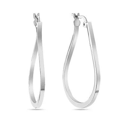 Срібні сережки-кільця зігнутої форми  (арт. 7502/4499/30)