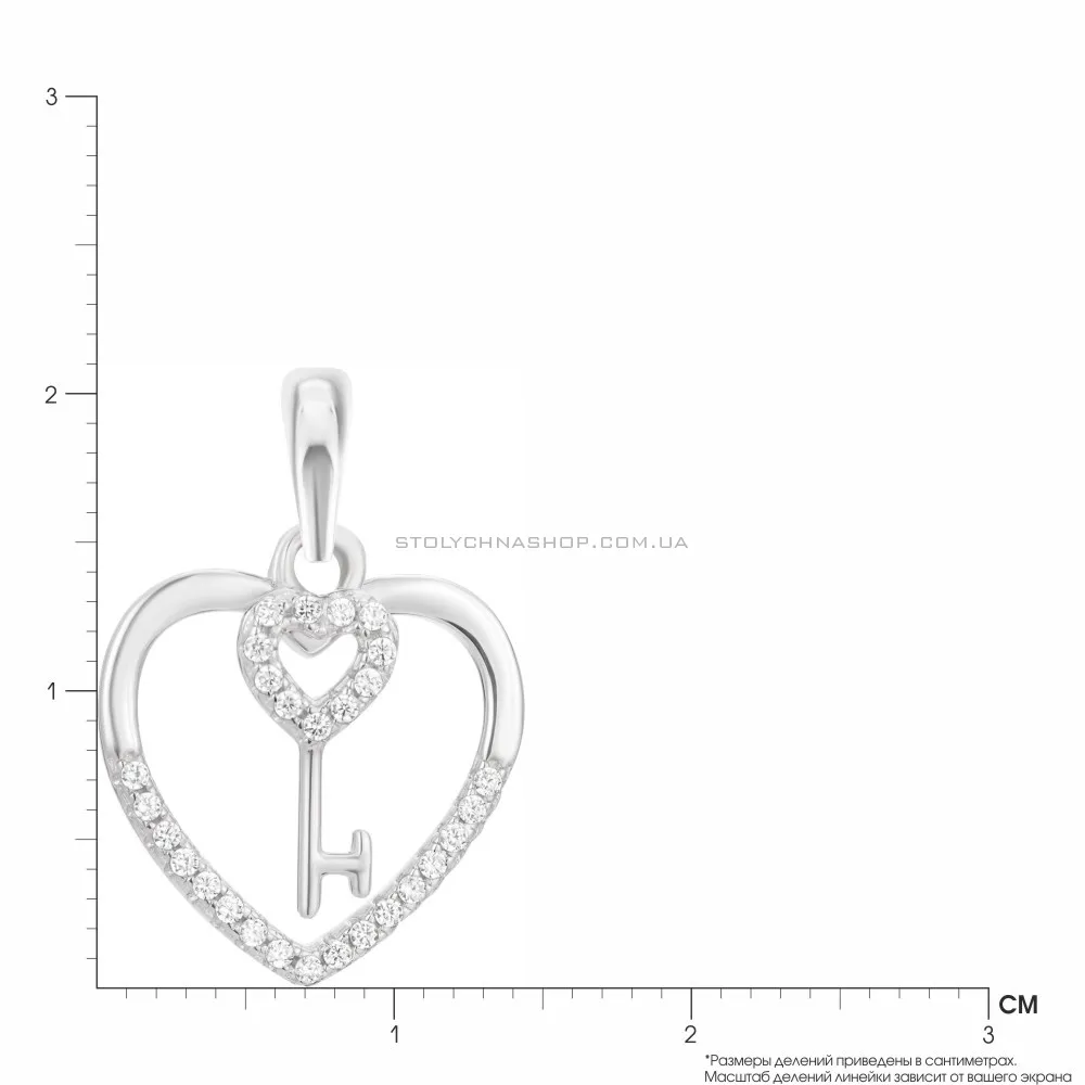 Серебряный кулон «Ключ к сердцу» с фианитами (арт. 7503/3073)