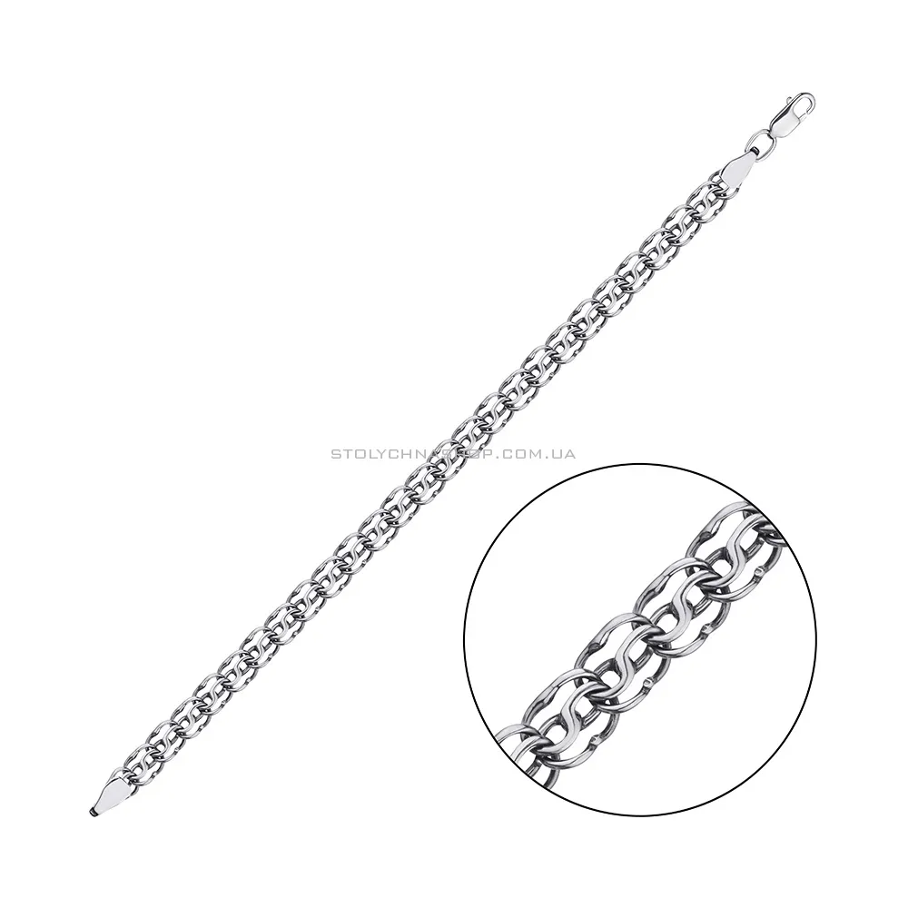 Серебряный цепочный браслет плетения Ручеек (арт. 03113406-ч)