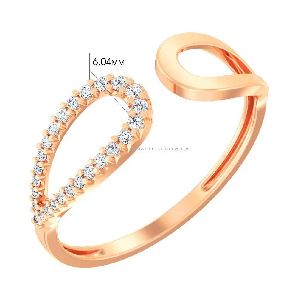 Незамкнутая кольцо из золота с бриллиантами  (арт. К011390010)