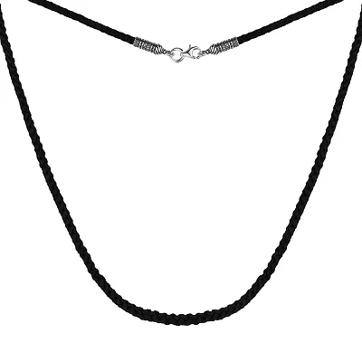 Шелковый шнурок с серебряным замком (арт. 7307/79039/3-ч)