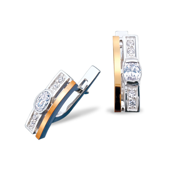 Срібні сережки з фіанітами (арт. 7202/061С) – зображення 1